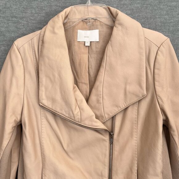 Walter Baker Leather Moto Jacket Size M Blush Nude Minimalist Luxury Minimalist - Picture 12 of 14